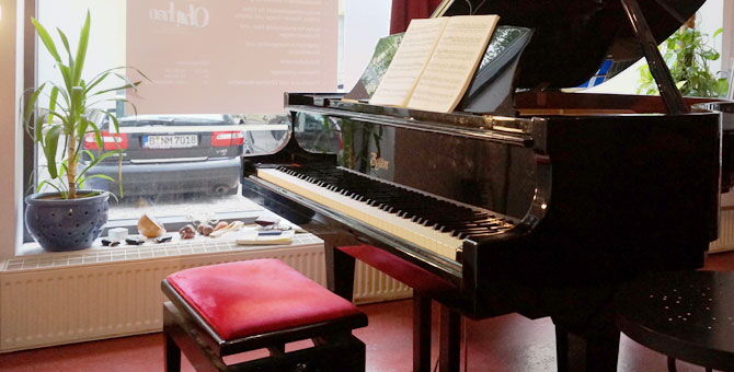 Musikschule Ohrpheo Berlin - Unser Klavierflügel im Studio